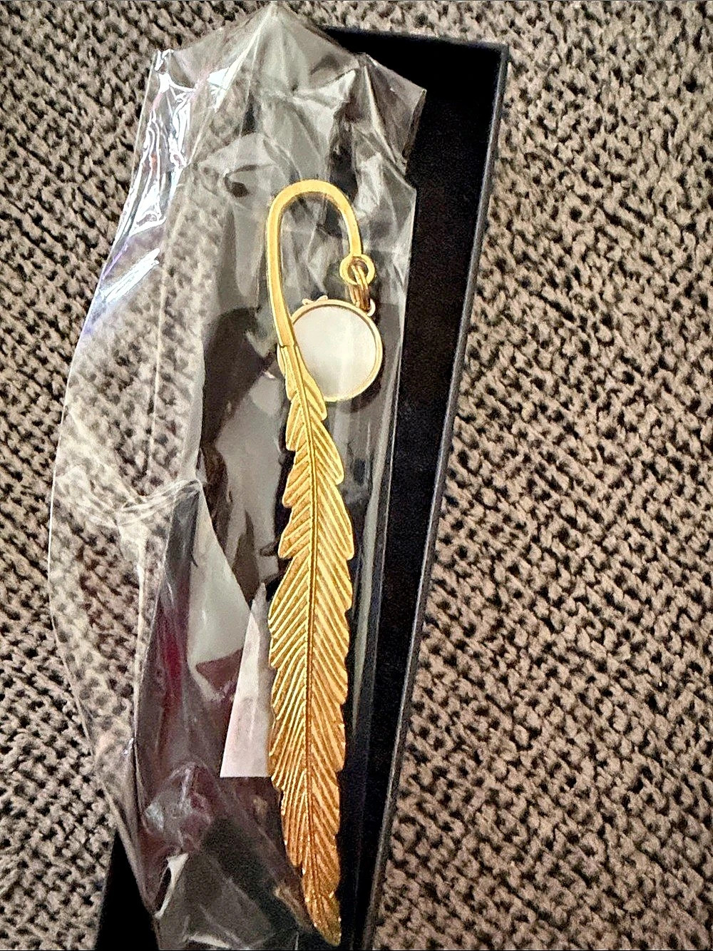 Gold Feather Bookmark NWT